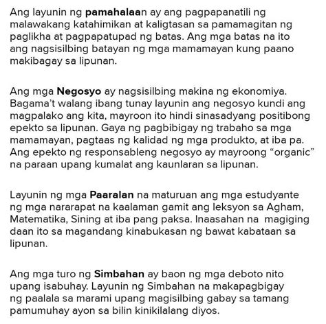Ano ang kontribusyon nito sa lipunan (paaralan, simbahan, .